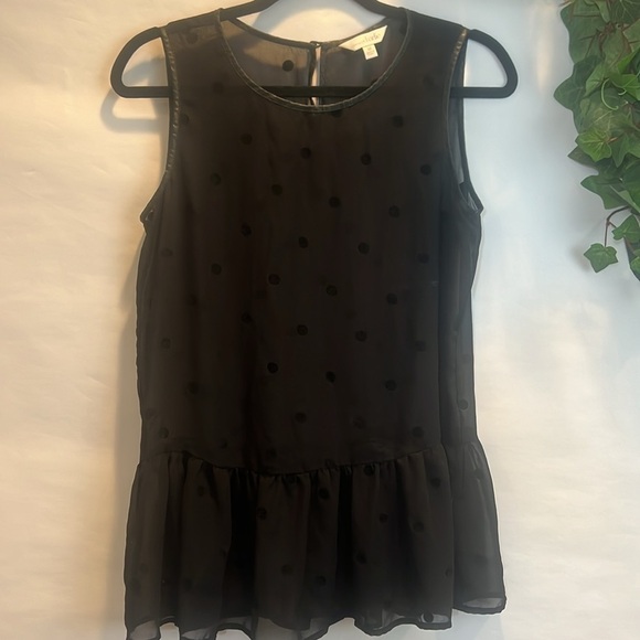 Charming Charlie Tops - Charming, Charlie polkadotted black blouse sheer